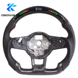พวงมาลัยคาร์บอนไฟเบอร์พร้อมแป้นเปลี่ยนเกียร์สำหรับรถยนต์ vw Golf gti 7 7.5 Mk7 7,5 <span class=keywords><strong>7r</strong></span> R Mk7r <span class=keywords><strong>audi</strong></span> A3 8v JETTA Tiguan อุปกรณ์ตกแต่ง - Product Image 1