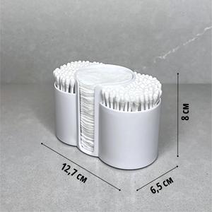 Organizador <span class=keywords><strong>de</strong></span> plástico 3 en 1 para baño: caja <span class=keywords><strong>de</strong></span> almacenamiento para toallitas <span class=keywords><strong>de</strong></span> algodón, hisopos y palillos <span class=keywords><strong>de</strong></span> dientes - Product Image 6