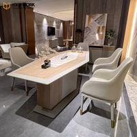 Meubles de table à thé de centre de salon modernes de luxe ensemble de table basse avec dessus de bureau de réception en marbre pour un usage domestique