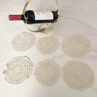 Cercle vintage dentelle tapis de Table avec trous brodés tasse caboteur pour photographie décoration doux coton Textile de maison