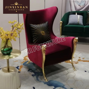 High End Luxury Leisure Living Room <strong>Wingback</strong> Sofa <strong>Chair</strong> Italian Design Gold Metal <strong>Arm</strong> <strong>Chair</strong> - Product Image 5