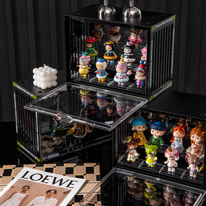 Thiết kế độc đáo 3 Tier Pop Mart hành động con số chống bụi bảo vệ hiển thị trường hợp Stackable hộp hiển thị cho Pop Mart hành động con số - Product Image 3