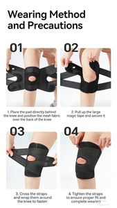 Protector de Rodilla Unisex para <span class=keywords><strong>Menisco</strong></span> y Ligamentos, Rodilleras Ajustables con Velcro, Transpirables, para Ciclismo y Running - Product Image 5
