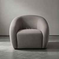 Fauteuil d'appoint rembourré en tissu, canapé simple moderne incurvé pour salon, hôtel