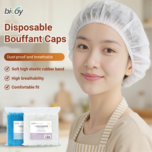 Bonnets bouffants jetables non tissés, filets de protection anti-poussière pour cheveux, pour la restauration et les salons de beauté, 100 pièces par sac, couvre-cheveux de protection - Product Image 1