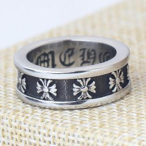 Anillo Cruzado Retro de Acero Inoxidable con Letras Alfanuméricas y Patrón Floral para Mujer, Joyería de Regalo - Product Image 4