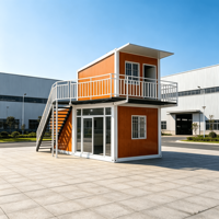 Maison préfabriquée modulaire en conteneur à deux étages, structure en acier, démontable, extensible, portable, détachable, bureau à domicile, dortoir