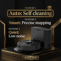 Robot aspirateur automatique avec fonction serpillière, batterie Li-Ion, cartographie, évitement d'obstacles, pour poils d'animaux, usage domestique