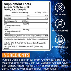 Kapsul Minyak Ikan <span class=keywords><strong>Halal</strong></span> OEM Omega-3 1000mg Vegan EPA DHA 120 Kapsul Grosir - Product Image 3