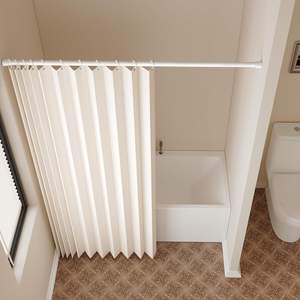 Cortina <span class=keywords><strong>de</strong></span> ducha <span class=keywords><strong>de</strong></span> esquina plegable impermeable con estampado <span class=keywords><strong>de</strong></span> gofres sin ganchos, cortina <span class=keywords><strong>de</strong></span> <span class=keywords><strong>baño</strong></span> <span class=keywords><strong>antimoho</strong></span>, <span class=keywords><strong>cortinas</strong></span> <span class=keywords><strong>de</strong></span> ducha <span class=keywords><strong>de</strong></span> tela - Product Image 1