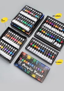 Vente en gros d'usine, modèle chinois YL016, ensemble de peinture <span class=keywords><strong>acrylique</strong></span> 12 couleurs pour étudiants en art et débutants ; fournitures de peinture DIY non toxiques 12 ml - Product Image 3