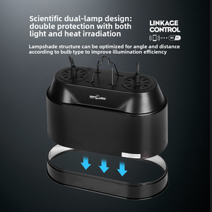 REPTIZOO CE Smart WiFi 2-en-1 <span class=keywords><strong>Support</strong></span> de <span class=keywords><strong>Lampe</strong></span> Double Intelligent Écologique Compatible UVA/<span class=keywords><strong>UVB</strong></span> avec Télécommande via APP pour Reptiles - Product Image 3