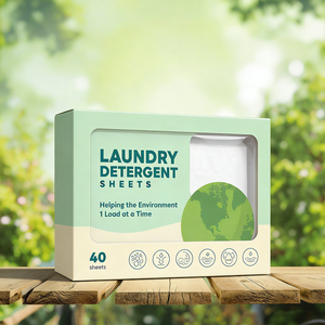 شرائح منظف الغسيل القابلة للتحلل الحيوي والصديقة للبيئة، منتج العناية بالملابس وتنظيفها، أوراق منظف الغسيل المنزلي - Product Image 1