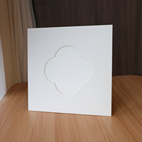 Cadre photo carré personnalisable S&L avec motifs floraux de style chinois, finition blanche pour peinture chinoise