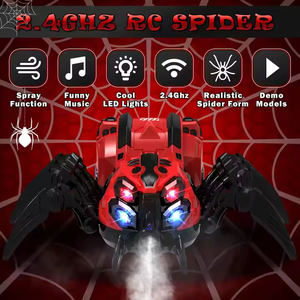 Tiktok Trending Toy 2,4 GHz RC Stunt Robot Toy Spray Halloween Realista Música Luces Control remoto Robot Spider para niños - Product Image 5