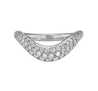 Milskye Damen Klassischer Schmuck 18k Vergoldete 925 Silber Zirkon-Besetzte Bandringe für Frauen