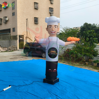 Sky Dancer publicitaire gonflable personnalisé en forme de cochon chef BBQ pour restaurant