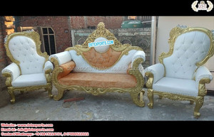 ชุดเฟอร์นิเจอร์มหาราชาแต่งงานสุดหรู,โซฟาสไตล์เรือแต่งงานอาหรับลอนดอนพร้อมเก้าอี้หลังสูงงานแต่งงาน King-Queen Sofa - Product Image 3