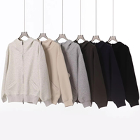 500G Mamba coton sweat à capuche zippé Double tête fermeture éclair demi col haut veste surdimensionné pull uni pour l'automne hiver