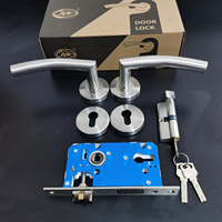 Poignées de porte silencieuses en acier inoxydable modernes en gros pour portes en bois |   Quincaillerie pour chambre et salle de bain à usage résidentiel
