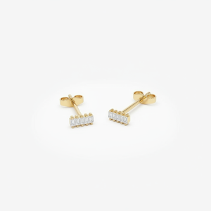 Pendientes de Barra con Diamantes Baguette DHANI JEWELS al por Mayor, Oro Blanco, Amarillo y Rosa de 14K, Claridad VS, Diamantes Naturales para Minoristas de Lujo - Product Image 2