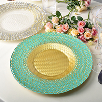 Assiettes de présentation personnalisées en verre texturé, série colorée, plusieurs couleurs disponibles, pour la restauration