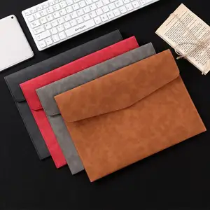 Personalizado Folding Couro Documento Titular A4 Pasta De Arquivo Sacos De Couro Envelope Em Forma De Arquivo Pasta Sacos De Documento