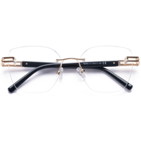 Elan Optical R2509, Gafas Ópticas de Diseño Cuadrado para Mujer, Más Vendidas, Montura Sin Aro, Gafas Metálicas Sin Montura con Puntas de Acetato
