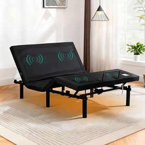 Tecforcare bluetooth có thể điều chỉnh khung giường vua kích thước đèn led điện có thể điều chỉnh giường cơ sở có thể điều chỉnh khung giường với massage - Product Image 1