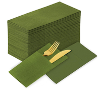 Serviettes de table jetables en papier Airlaid, douces au toucher, 1 pli, haute qualité, avec logo personnalisé, couleur personnalisable, fabriquées en Chine, pliées en sachet