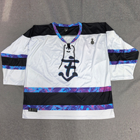 Maillots de hockey pour hommes à manches longues, réversibles, brodés et sublimés de haute qualité, avec transfert thermique