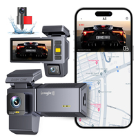 Haute qualité 3 canaux avant intérieur arrière Vision nocturne 4k WIFI GPS Dash Cam Enregistreur vidéo de voiture avec application