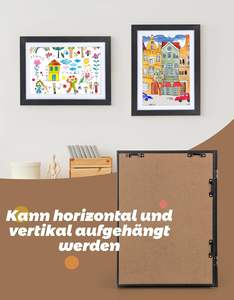 Cadre pour œuvres d'art pour enfants A3 A4 8.5x11 10x12.5, à changement rapide avec passe-partout, en verre incassable – Meilleures ventes - Product Image 3