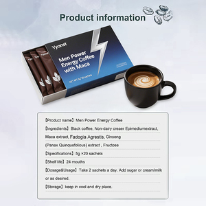 OEM Men Power Energy Coffee Aumentar la resistencia Reduce la fatiga Suplemento energético Soporte inmunológico Maca Coffee - Product Image 3