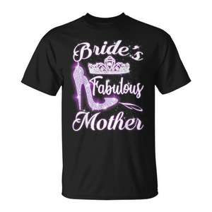 T-shirt pour la mère de la mariée, design à paillettes violettes, cadeau de mariage - Product Image 1