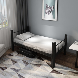 Steel Single <b>Beds</b> for School Dormitories and Construction Site Workers, Modern Minimalist Design <b>Space</b> <b>Saving</b> Bedroom Funiture - Product Image 4
