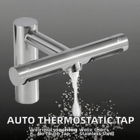 Robinet thermostatique automatique 2-en-1 en acier inoxydable 304 de qualité supérieure avec séchoir à mains intégré pour lavabo et évier, contrôle de la température