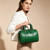 Sac Boston de luxe pour femme avec poignée supérieure, sac à bandoulière en cuir tendance, sac à main OEM ODM personnalisé en gros pour les entreprises de marques