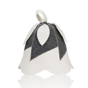 Gorro de Sauna de lana al por mayor de fábrica con gorro de moda de Color blanco y gris para Sauna - Product Image 1