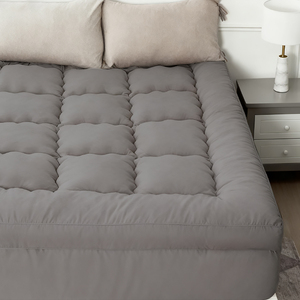 <span class=keywords><strong>Sur</strong></span>-<span class=keywords><strong>matelas</strong></span> en fibre de microfibre matelassé de couleur unie épaissie pour hôtels et maisons Literie douce et moelleuse Taille personnalisée - Product Image 1