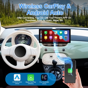 Système de navigation numérique Android pour tableau de bord de voiture avec écran LCD de 12,3 pouces, lecteur multimédia pour Fiat 500 2007 - 2024 - Product Image 4