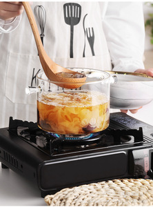 Pentola in Vetro Borosilicato ad Alta Resistenza al Calore, Utensile da Cucina per Fornelli a Gas, Adatta per Cucinare e Conservare Alimenti - Product Image 3