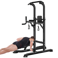 Station de musculation multifonctionnelle autoportante en acier, réglable, avec barre de traction et station de dips, pour entraînement à domicile