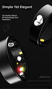 Anneau intelligent noir, tracker de santé, ECG, fréquence cardiaque, oxygène sanguin, suivi du sommeil, moniteur de forme physique, étanche IP68, contrôle par application - Product Image 6