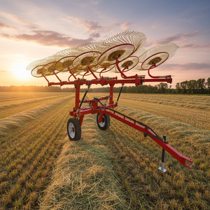 Râteau à foin pour tracteur certifié CE de haute qualité, composant essentiel PTO, garantie 1 an - Attrape-herbe fiable pour le terrain - Product Image 2