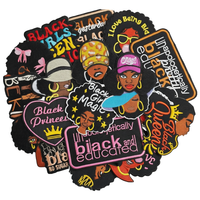 Patch brodé de lettres inspirantes sur le thème de la culture afro-américaine, avec sequins, thermocollant, pour vêtements, slogan personnalisé disponible en gros