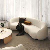 Designer Julep Sofa Ecksofa 3-Sitzer Sofa Lammwolle Wohnzimmermöbel Weiß Luxus-Couch Modernes 1-teiliges Sofa-Set