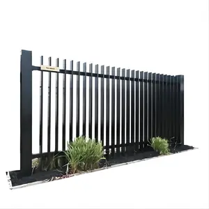 廉价安全黑色现代铝板条围栏垂直叶片游泳池后院花园室外围栏面板