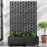 Jardinière surélevée en métal personnalisée avec treillis et roues Bac à plantes de 72x47x16 po avec treillis pour plantes grimpantes et légumes