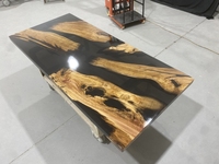 Dessus de table en résine époxy sur mesure en bois d'olivier Dessus de table à café en bois d'olivier Dessus de table en bois époxy